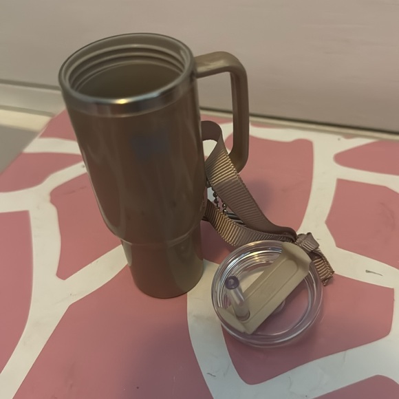 Gold Travel Tumbler with Keychain - Picture 3 of 3